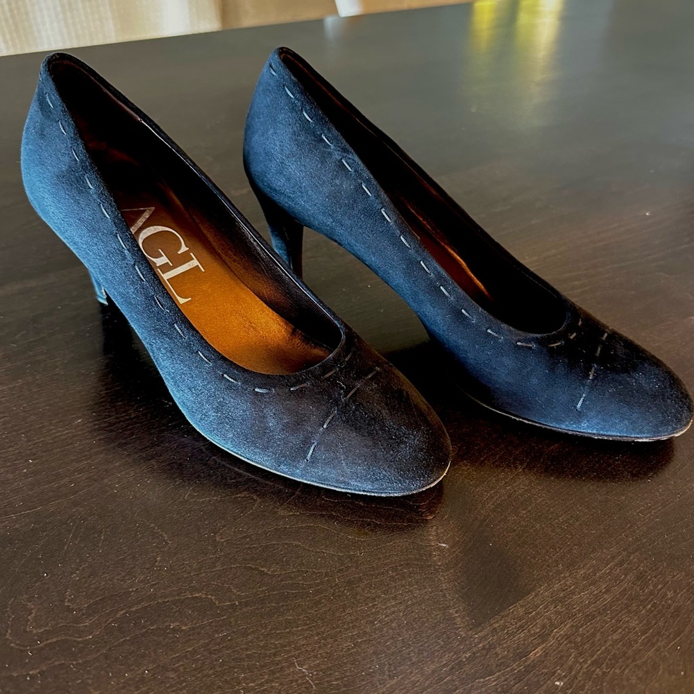 AGL Black Suede Heels
